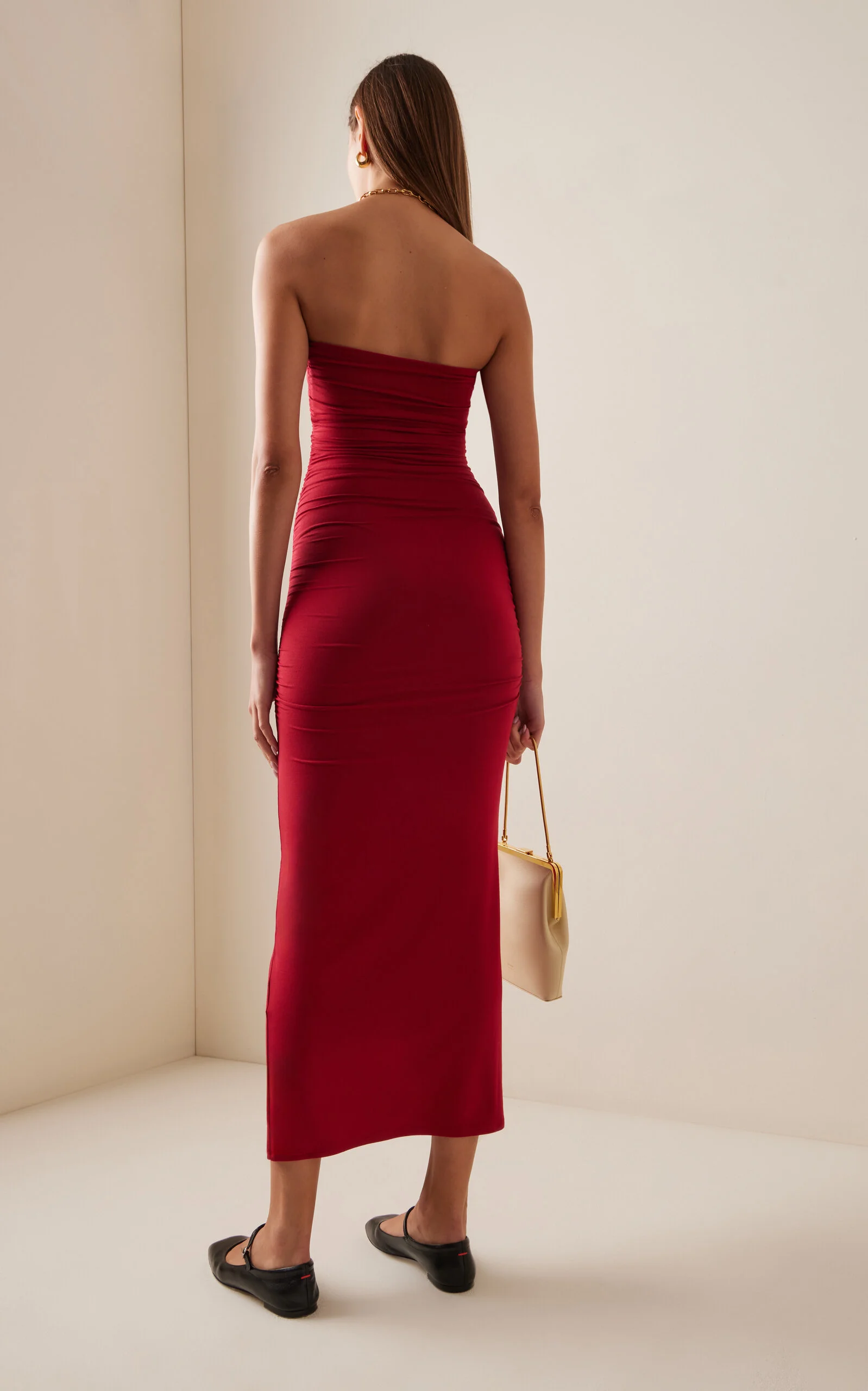 POSSE Exclusive Isabela Strapless Jersey Maxi Dress red | REVERSIBLE