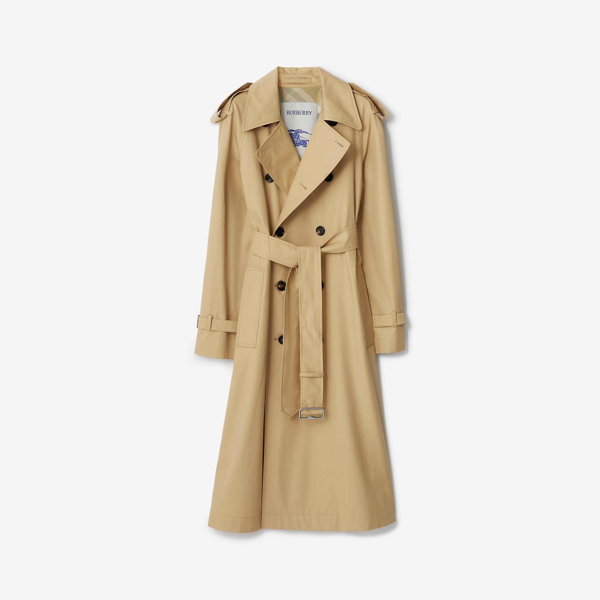 Long Gabardine Trench Coat - 1