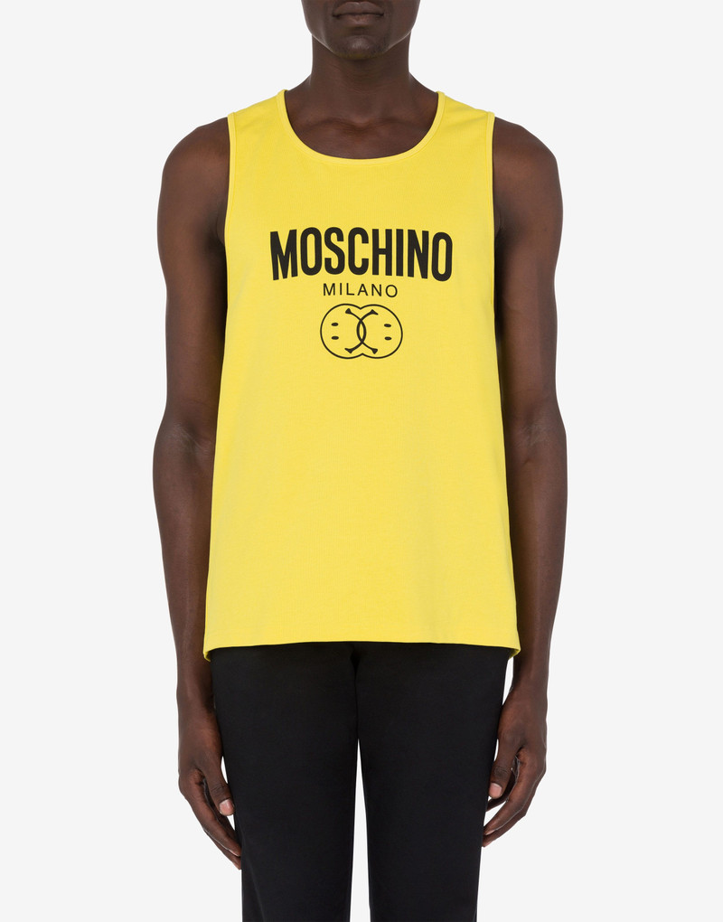 Moschino DOUBLE SMILEY®LOGO COTTON VEST TOP outlook