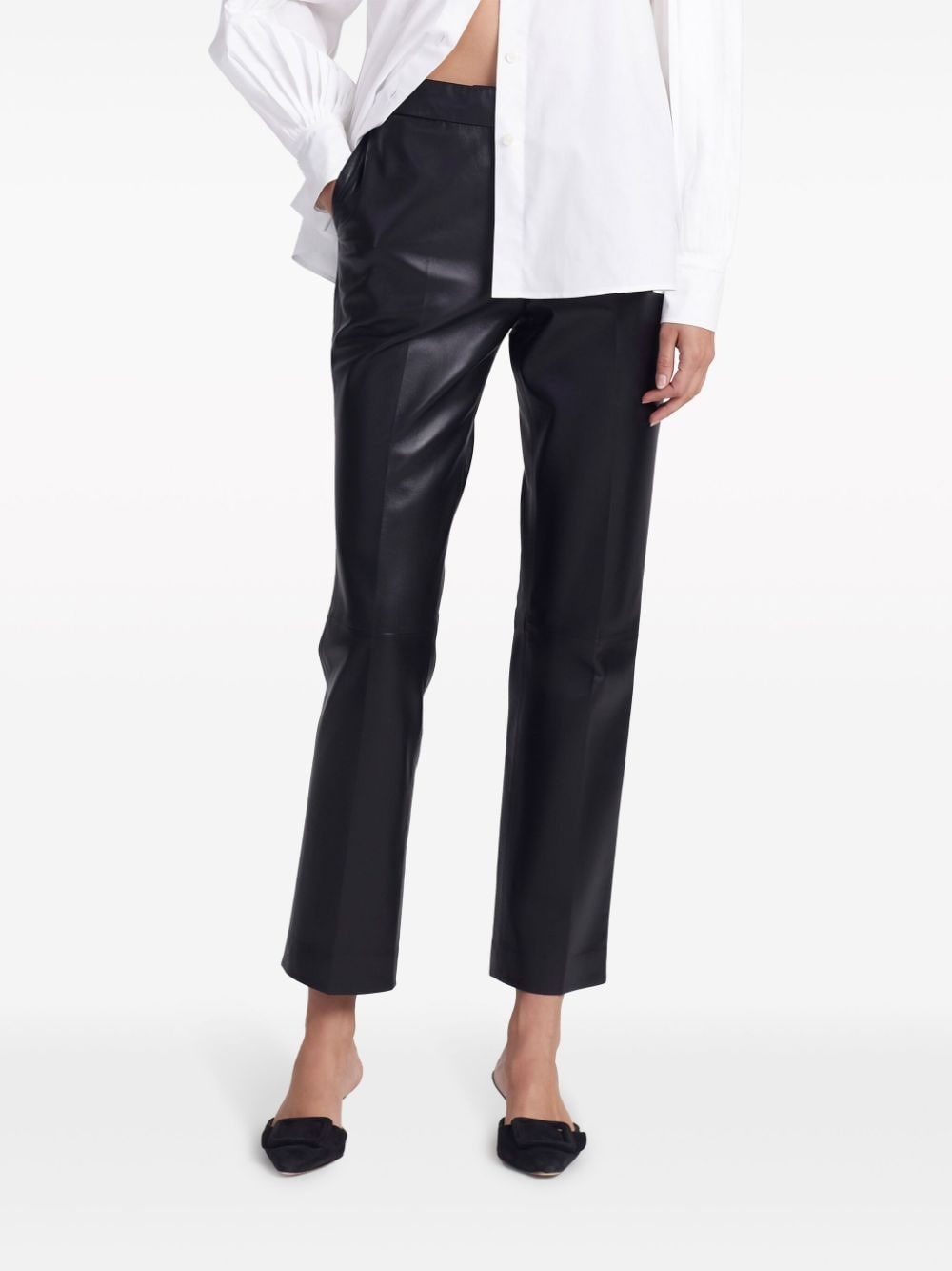 Tod slim-cut leather trousers - 3