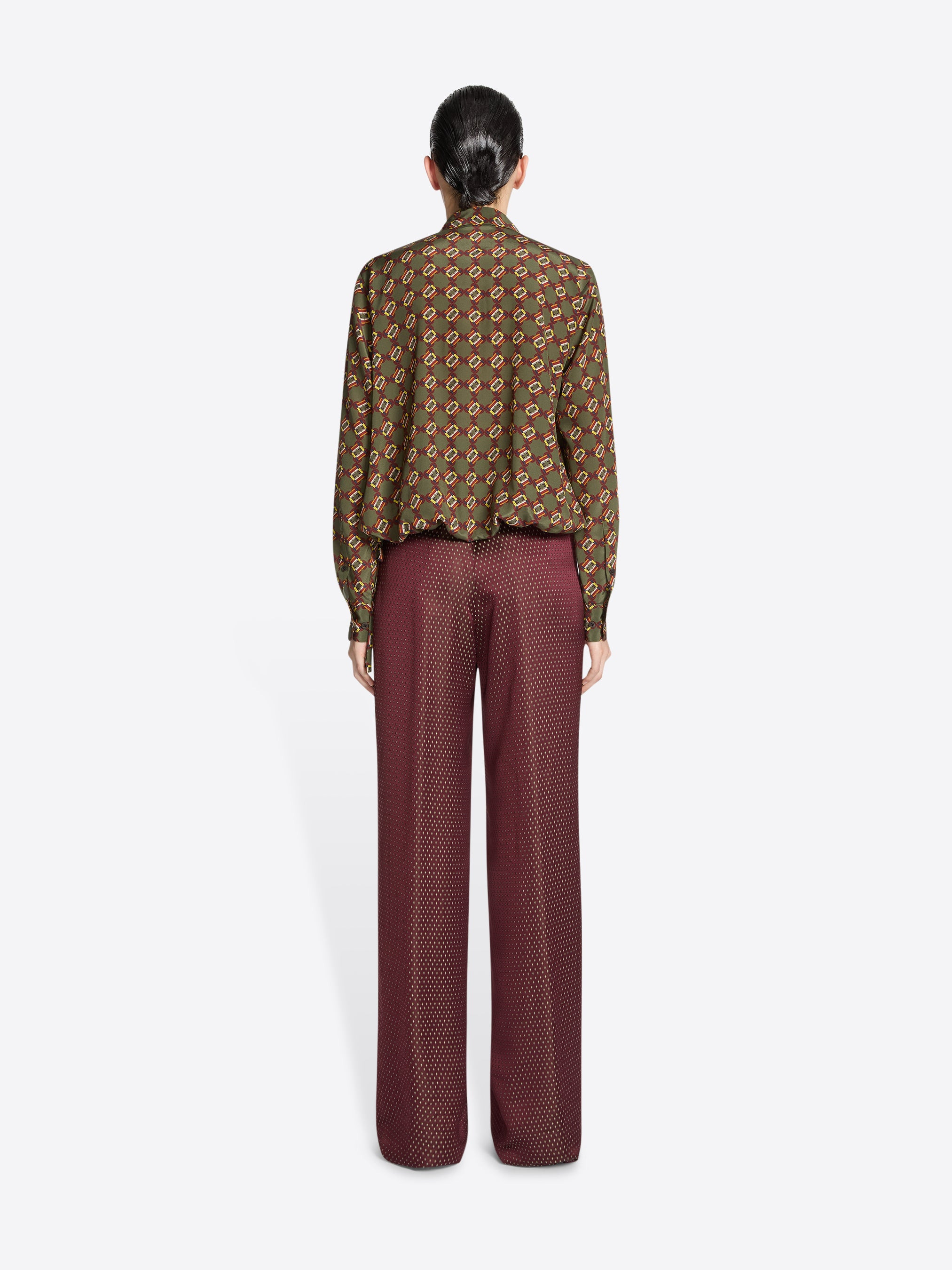 BELTED JACQUARD TROUSERS - 4