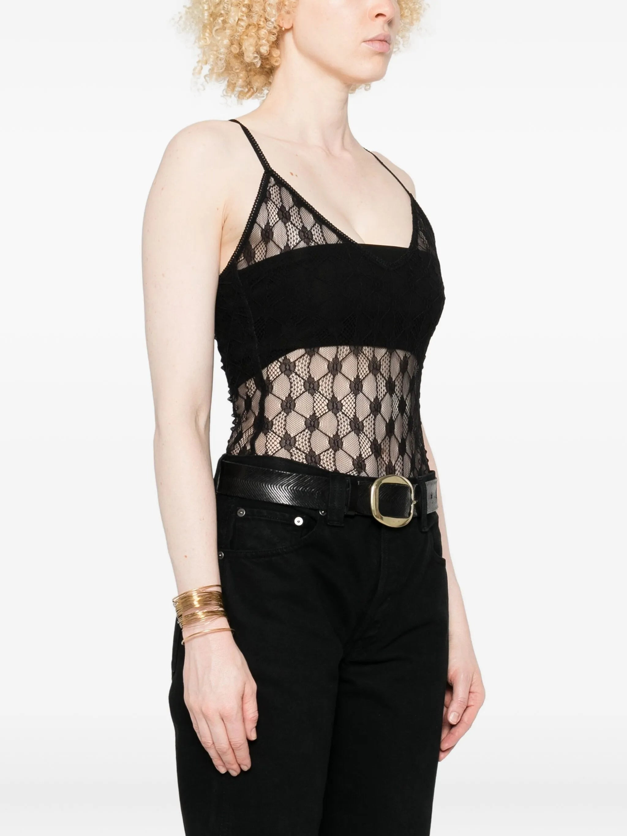 Isabel Marant Geometric-pattern Lace Bodysuit - 2
