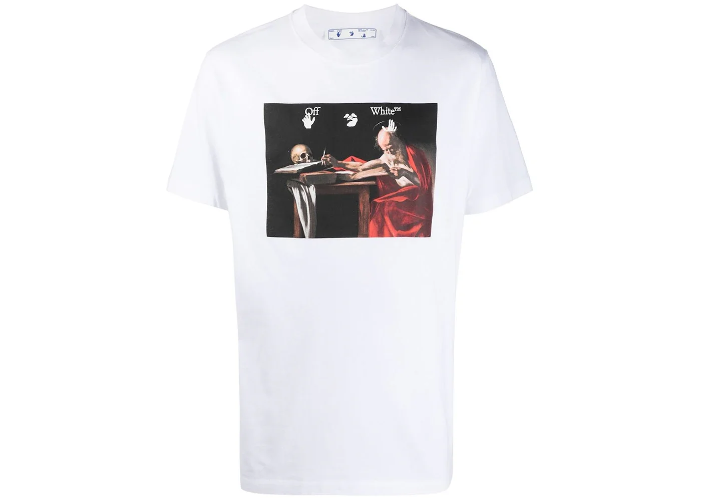 OFF-WHITE Slim Fit Caravaggio Saint Jerome Writing T-shirt White - 1