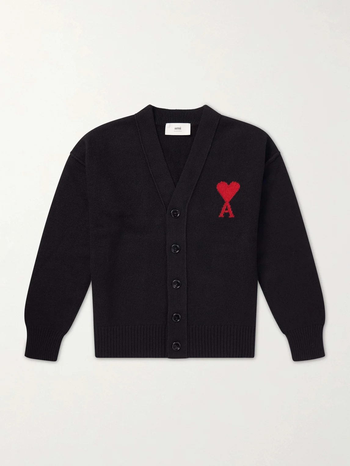 Logo-Intarsia Virgin Wool Cardigan - 1