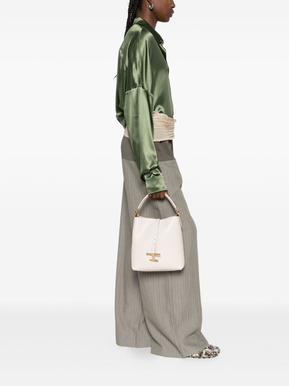 mini T Timeless leather bucket  bag - 2
