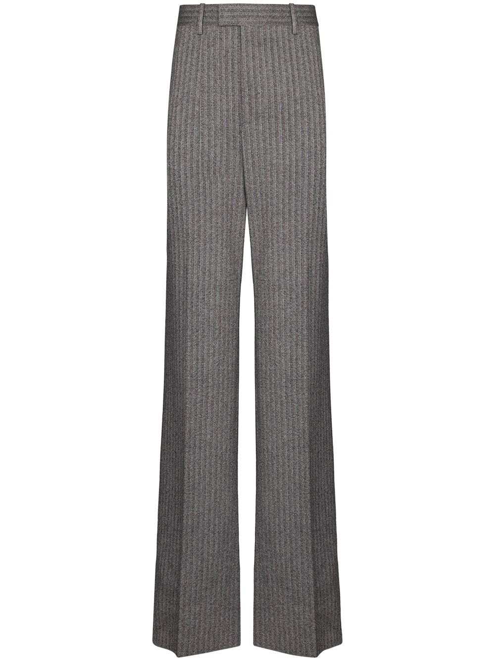 herringbone wool trousers - 1