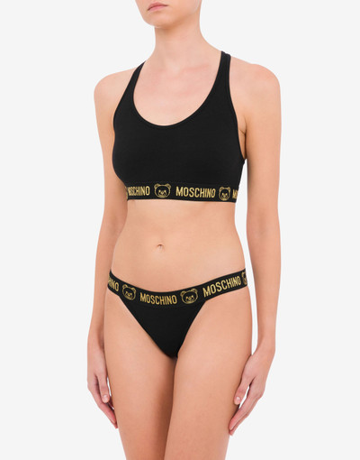 Moschino TEDDY ELASTIC BAND SPORTS BRA AND BRIEFS outlook