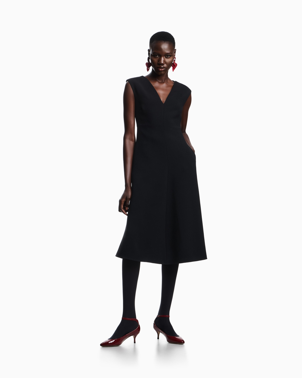 FLARED DRESS IN BARK-EFFECT FLUID CRÊPE - 2