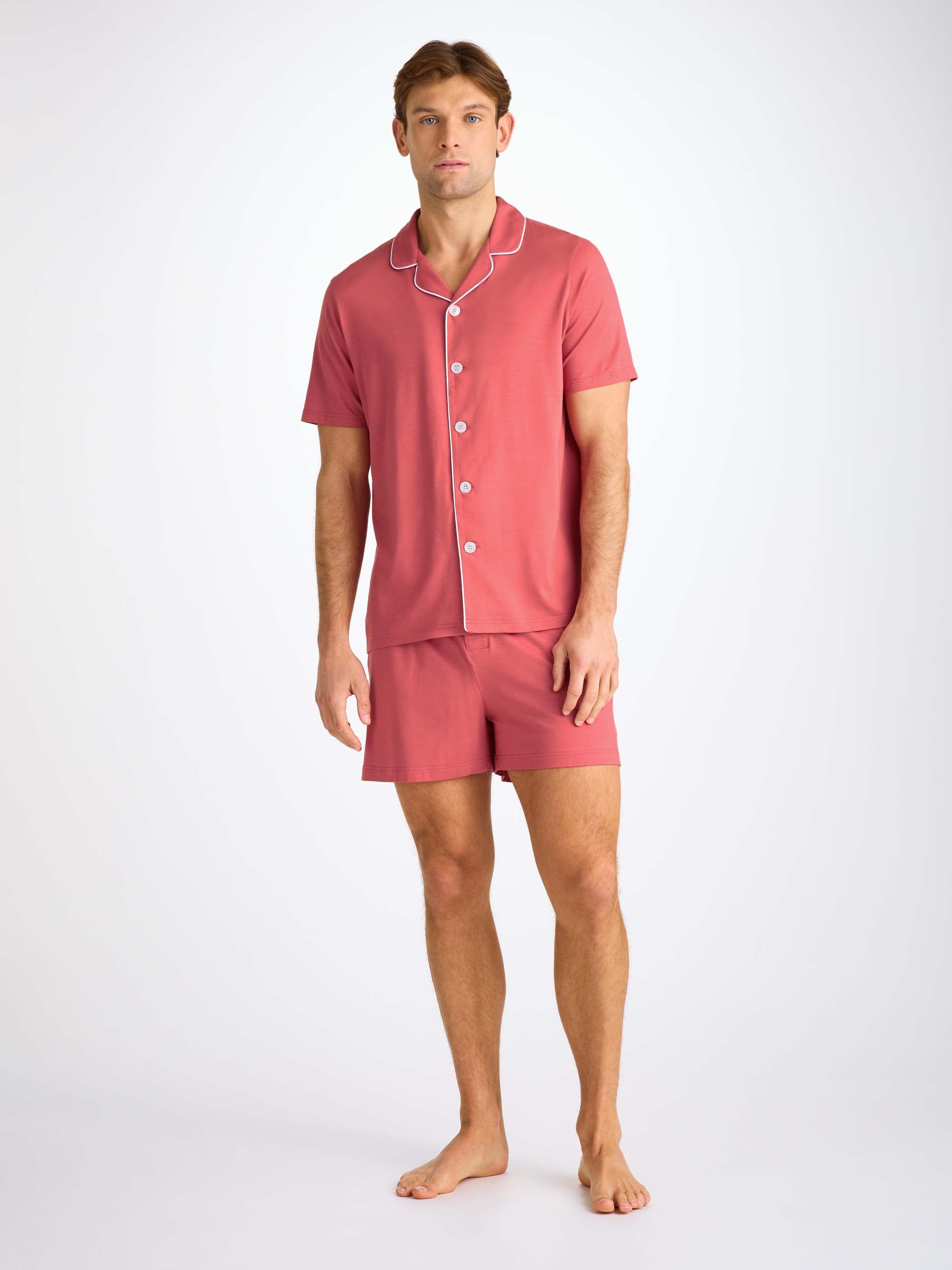 Men's Short Pajamas Basel Micro Modal Stretch Apple Red - 3