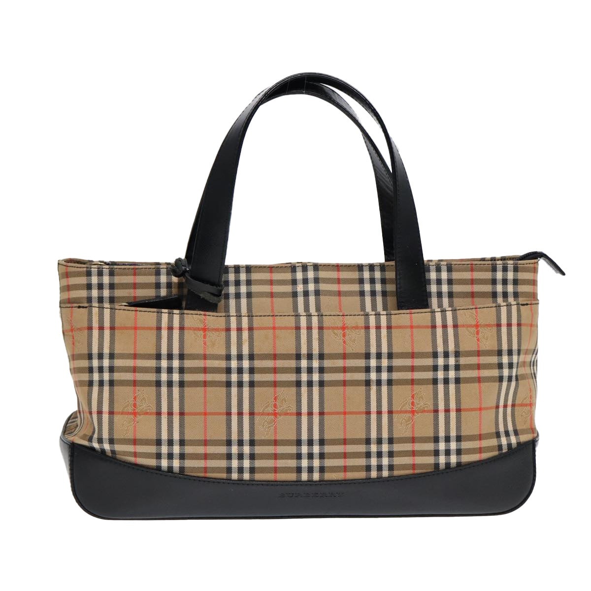 Burberry Nova Check Hand Bag Canvas Leather Beige Gold - 2
