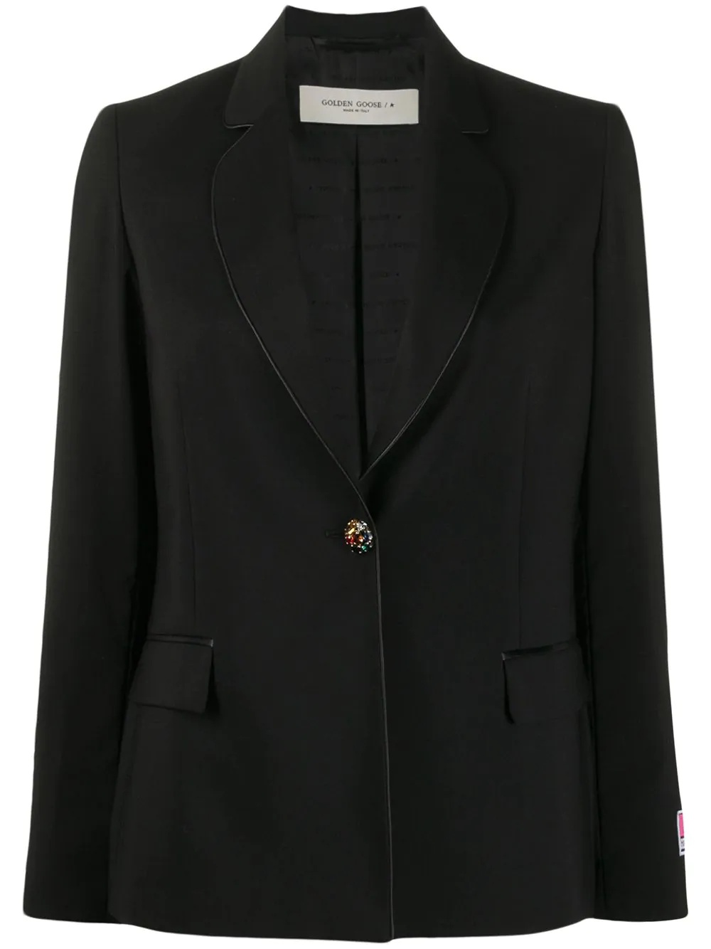 crystal-button single breasted blazer - 1