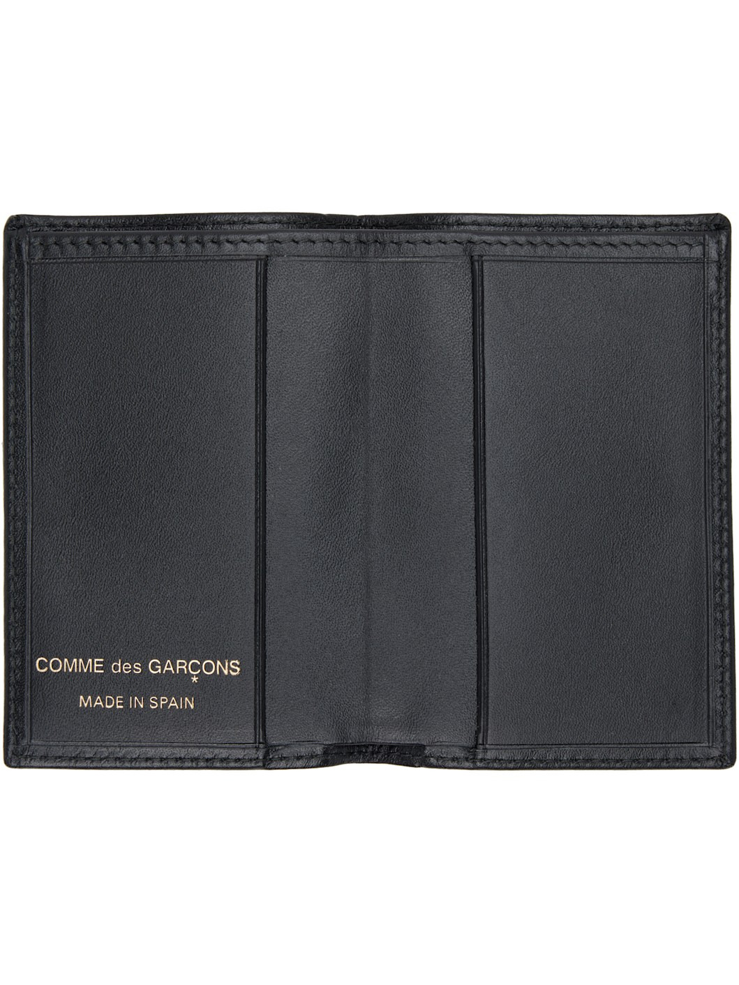 Black Classic Leather Line Wallet - 3