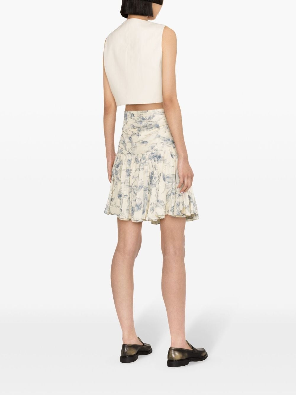 floral-print flared skirt - 4