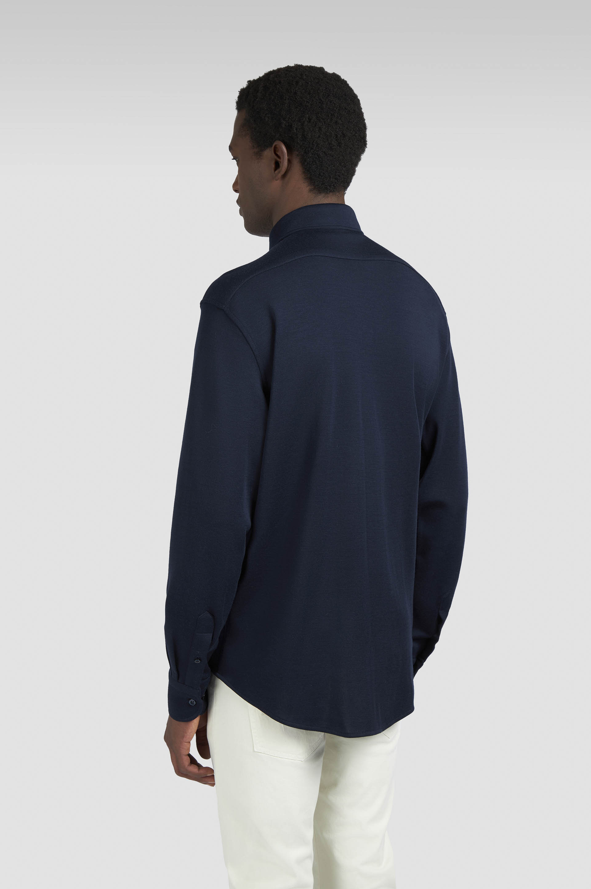 WOOL AND SILK JERSEY SHIRT - 3