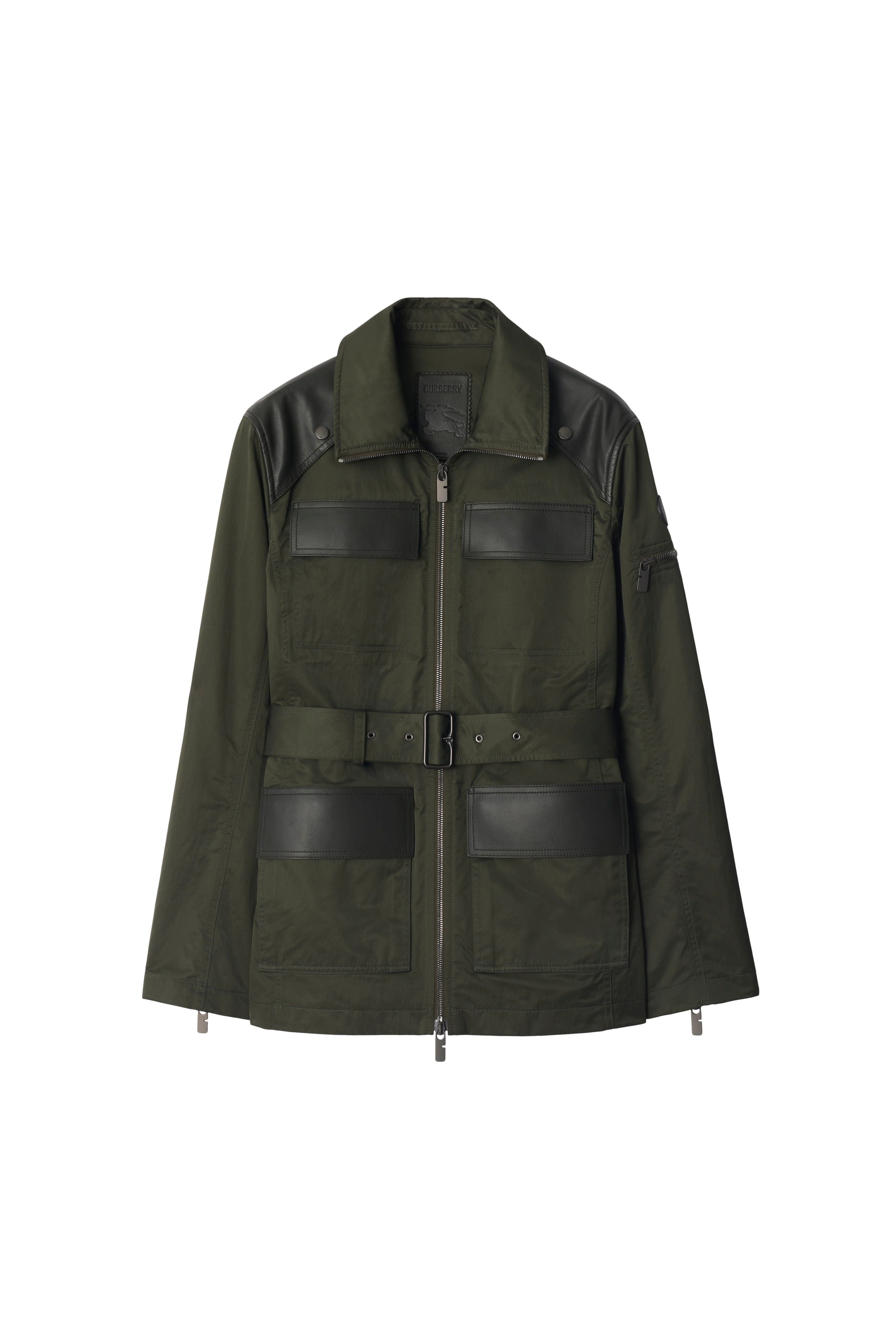 burberry Leather Trim Nylon Blend Field Jacket in Shale at Nordstrom - 2