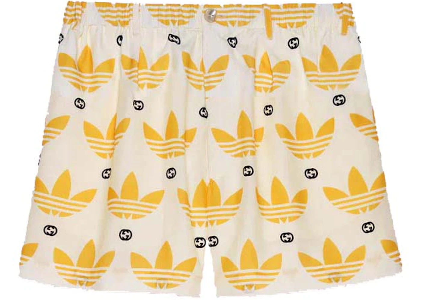 Gucci x adidas Trefoil Print Shorts Ivory/Black - 1