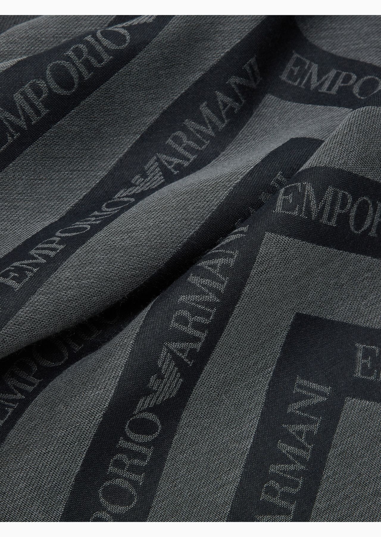 Jacquard modal-blend stole with diagonal logo motif - 2
