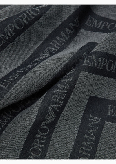 EMPORIO ARMANI Jacquard modal-blend stole with diagonal logo motif outlook