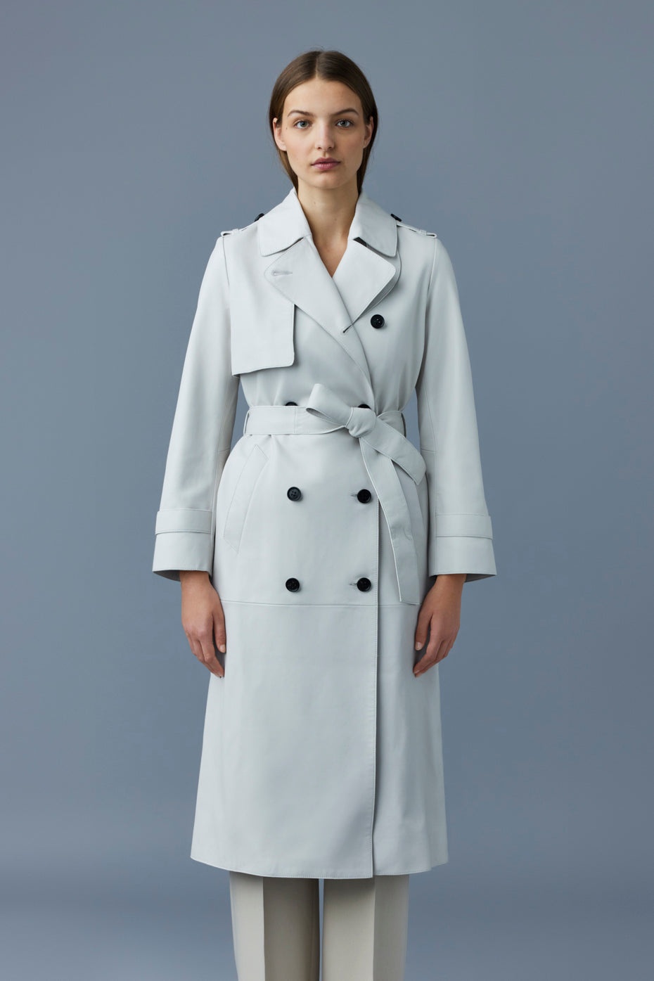 GAEL-V Maxi Leather Trench Coat - 3