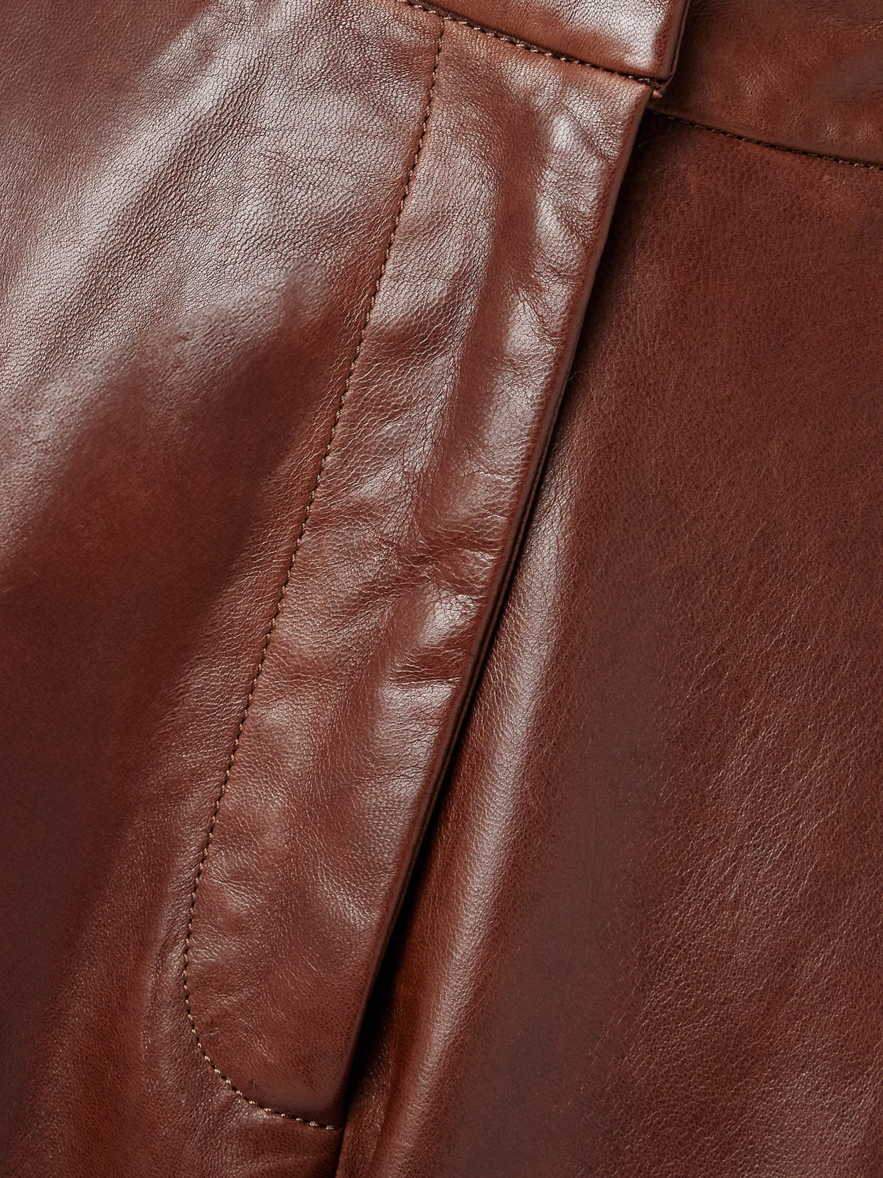 Leather Barrel-leg Pants - 5