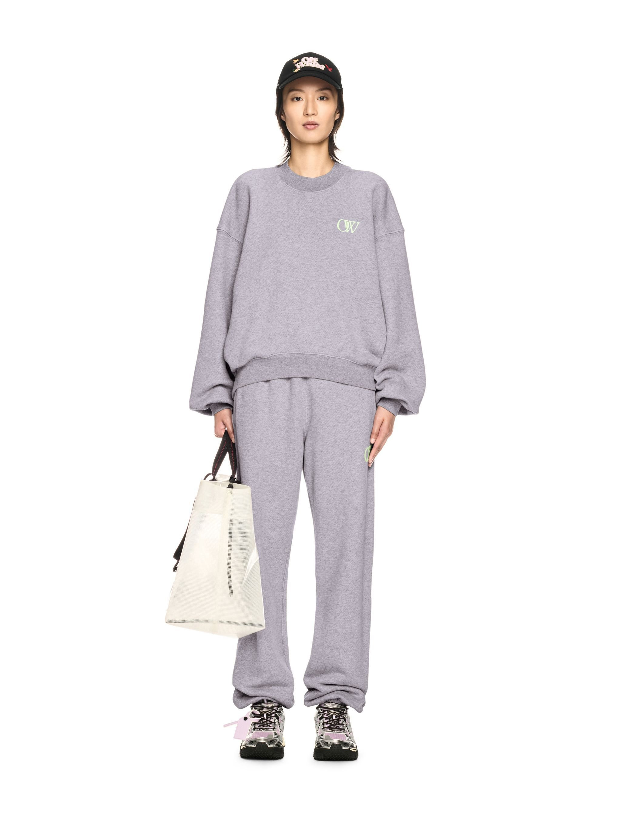 Gray Embroidered Ow Sweatshirt - 3