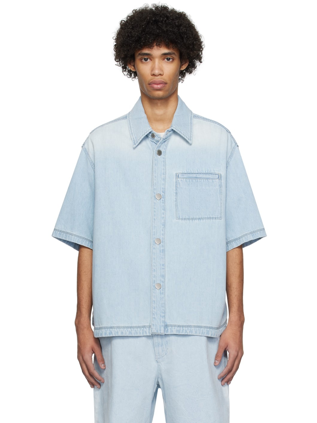 Blue Hardware Denim Shirt - 1