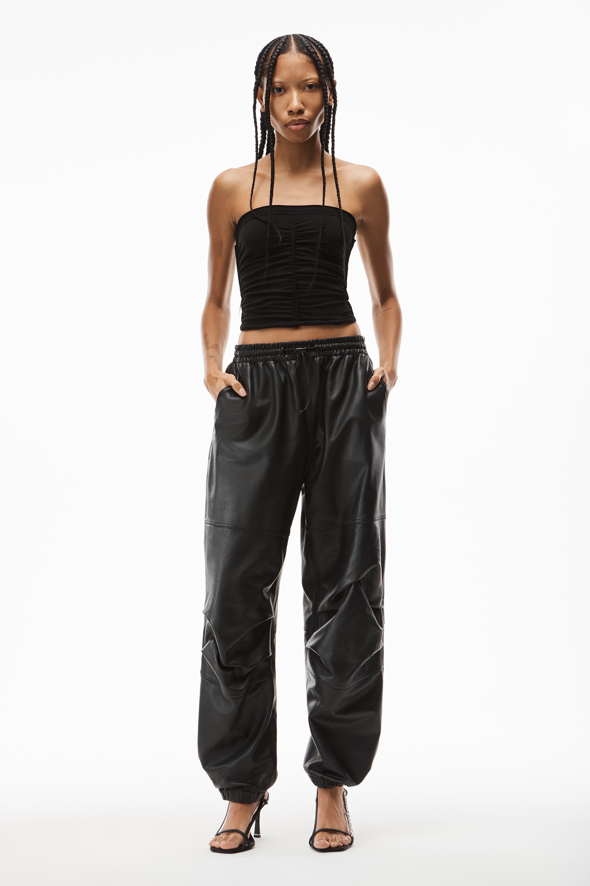 BAGGY JOGGER IN LAMBSKIN - 2