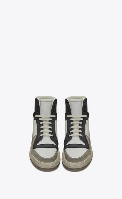 SAINT LAURENT sl24 mid-top sneakers in grained leather and suede outlook