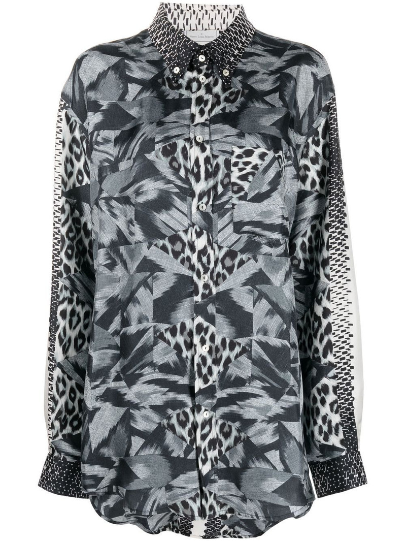 abstract-print silk shirt 1