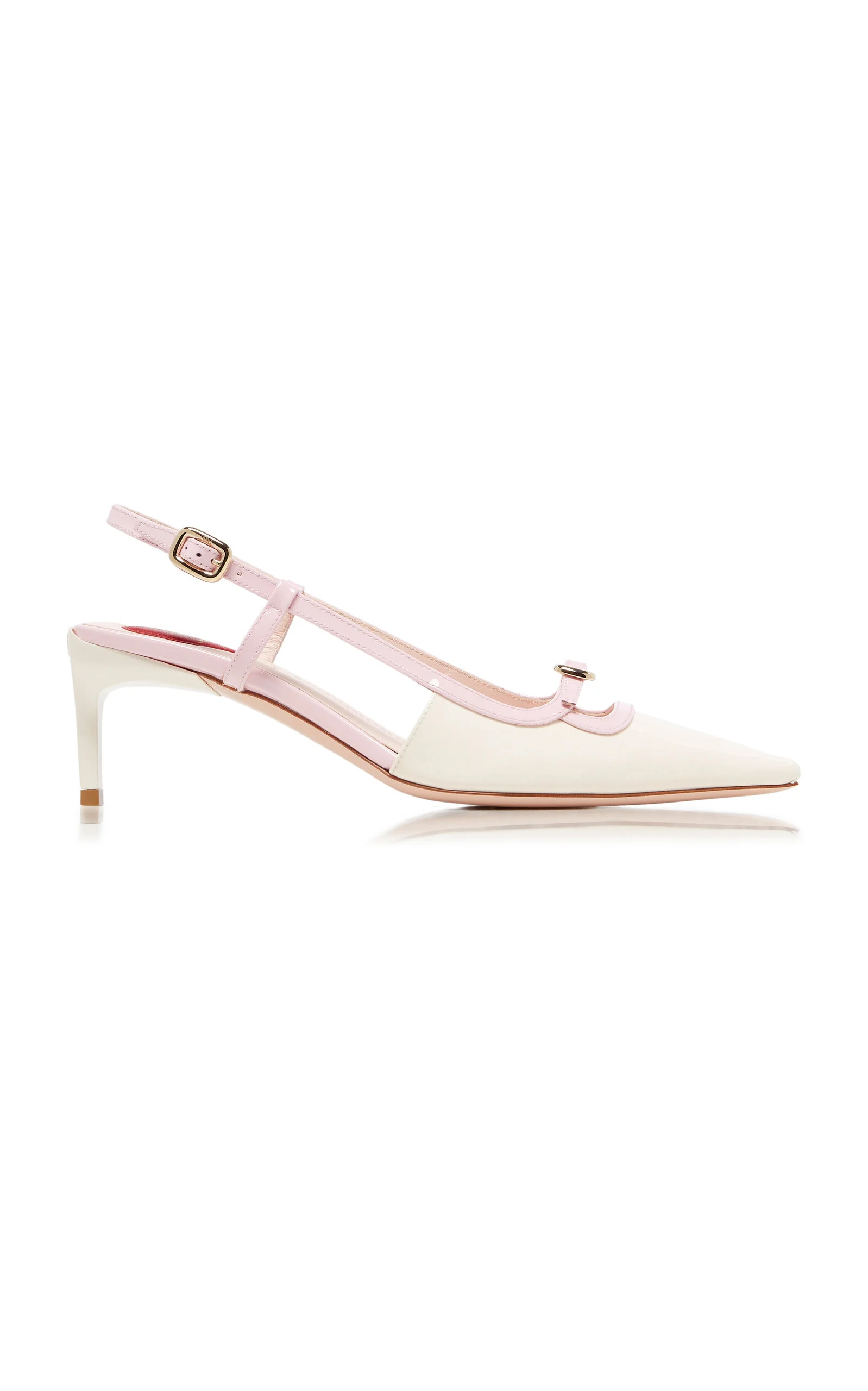 Mini-Buckle Slingback Pumps white - 1