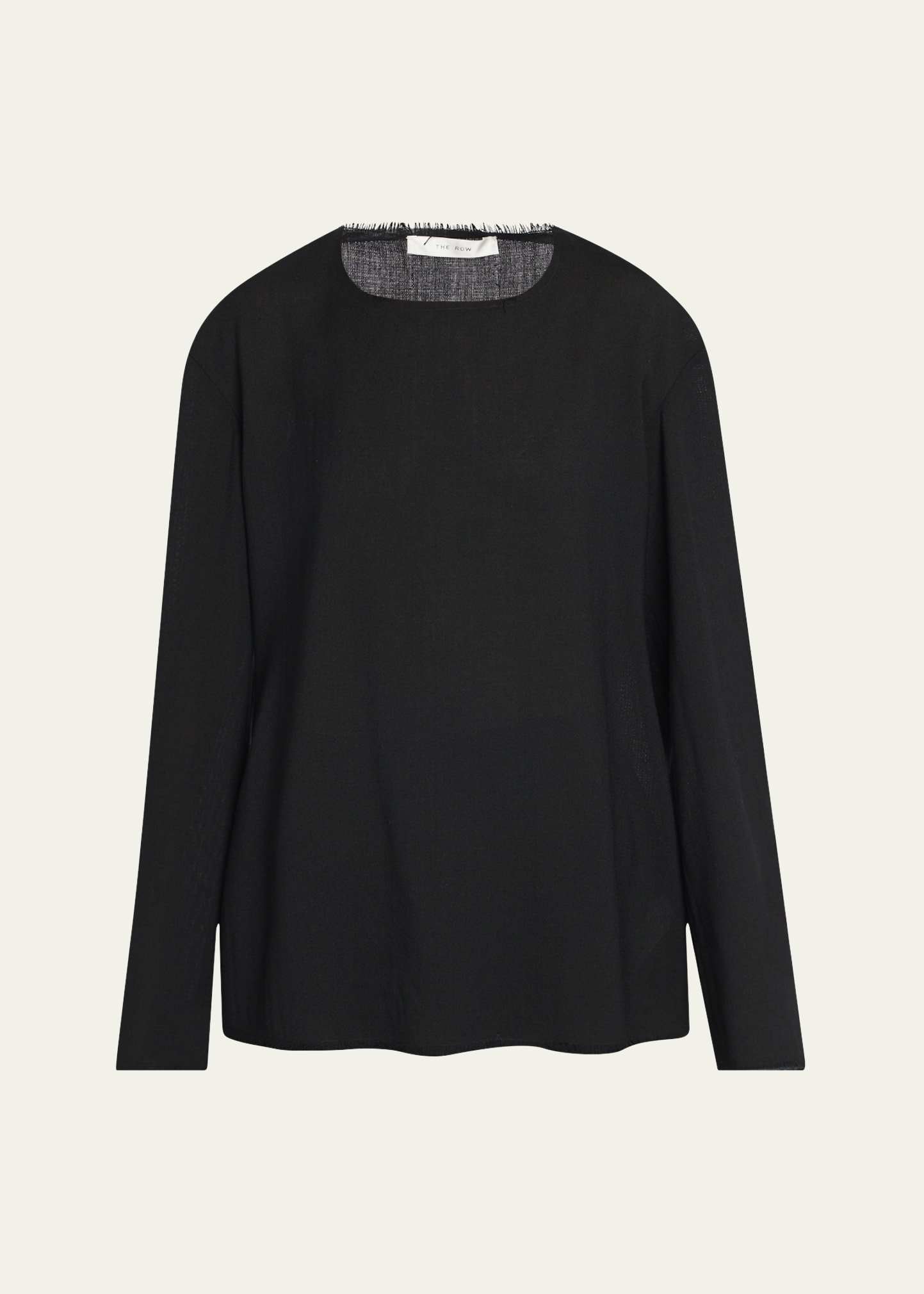 Cattaleya Raw-Edge Long-Sleeve Wool Top - 1