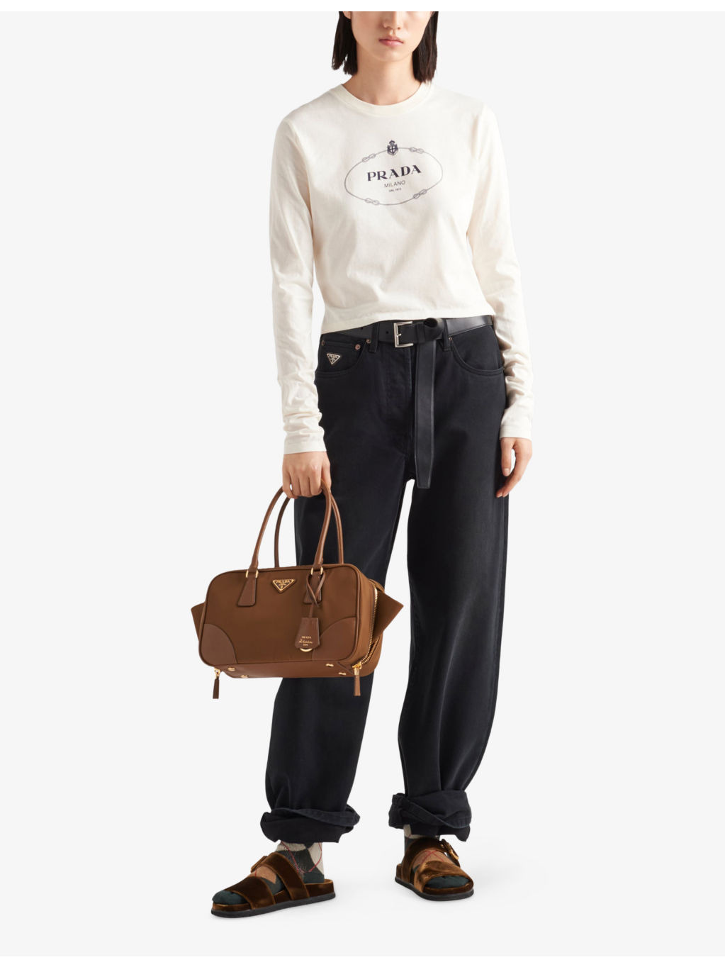 Logo-Print Long-Sleeve Cotton-Jersey Top - 2