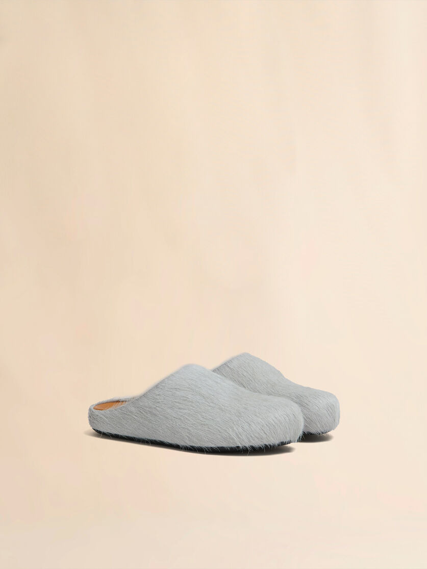 GREY LONG HAIR CALFSKIN FUSSBETT SABOT - 2