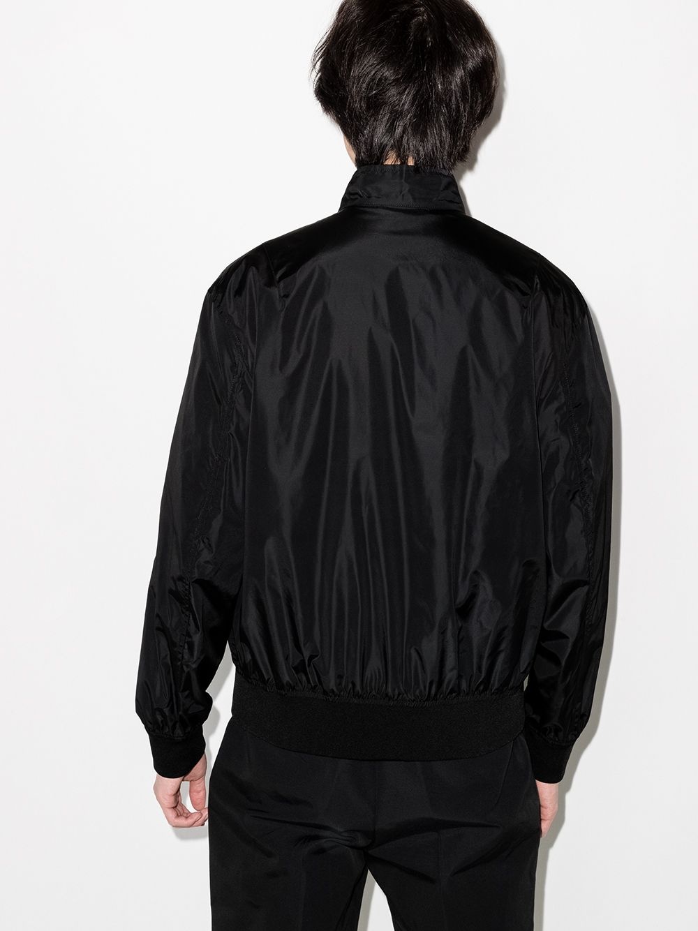 logo-print zip-up bomber jacket - 3