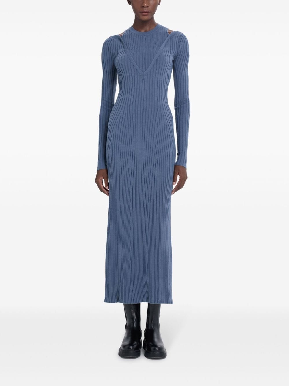 cut-out knitted dress - 2