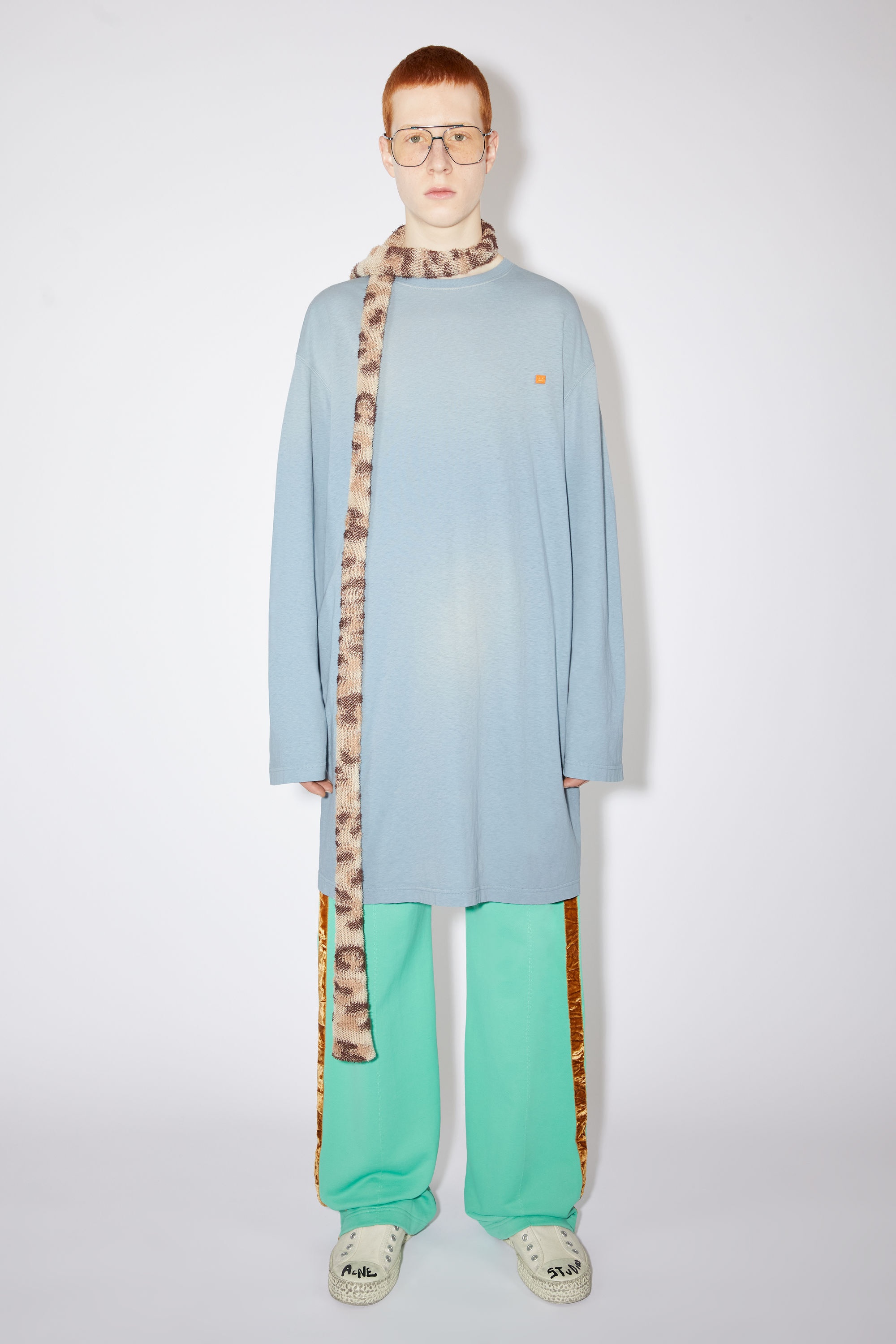 Jersey shirt dress - Dusty blue - 2