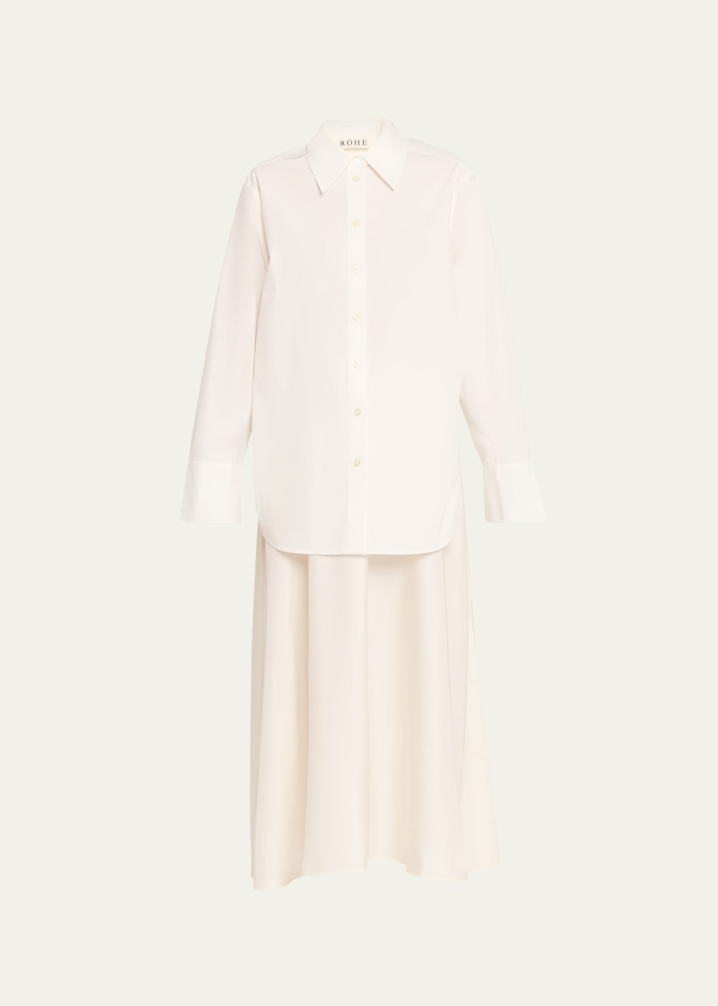 Silk-Poplin Combo Gilet Maxi Dress - 1