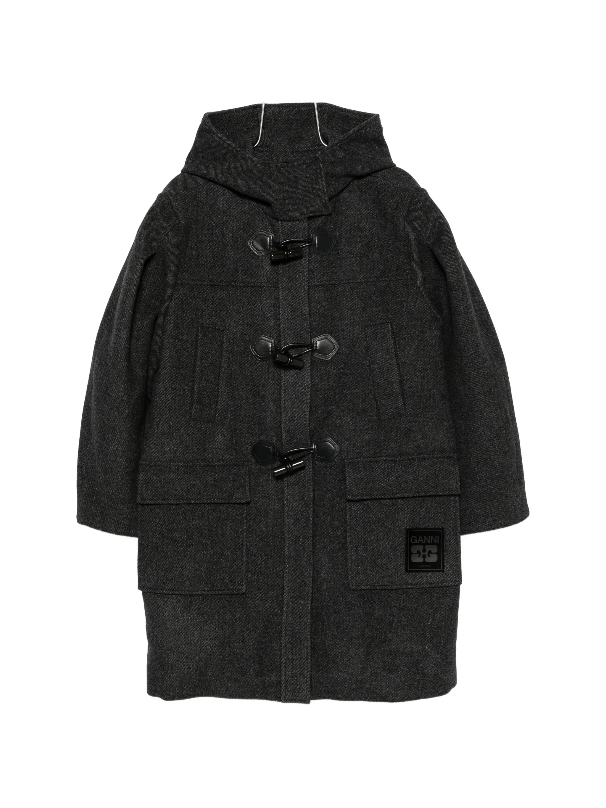 Ganni Hooded Toggle-fastening Coat - 1