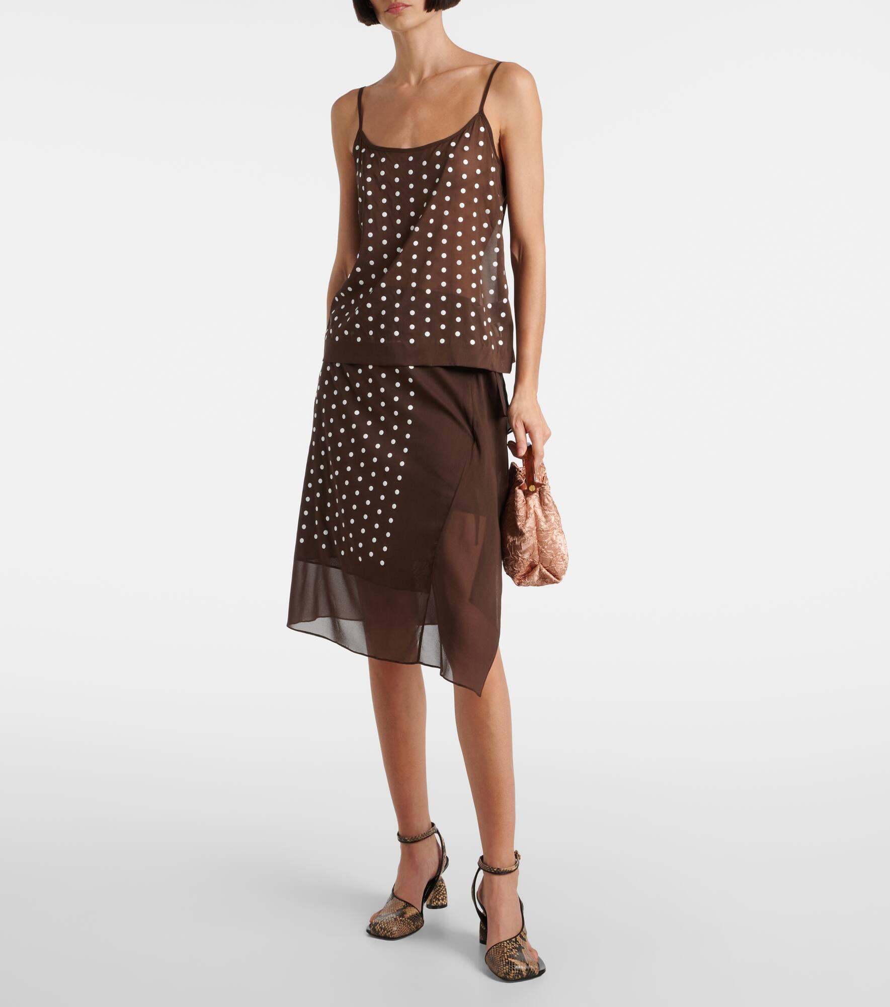 Polka-dot silk-blend tank top - 2