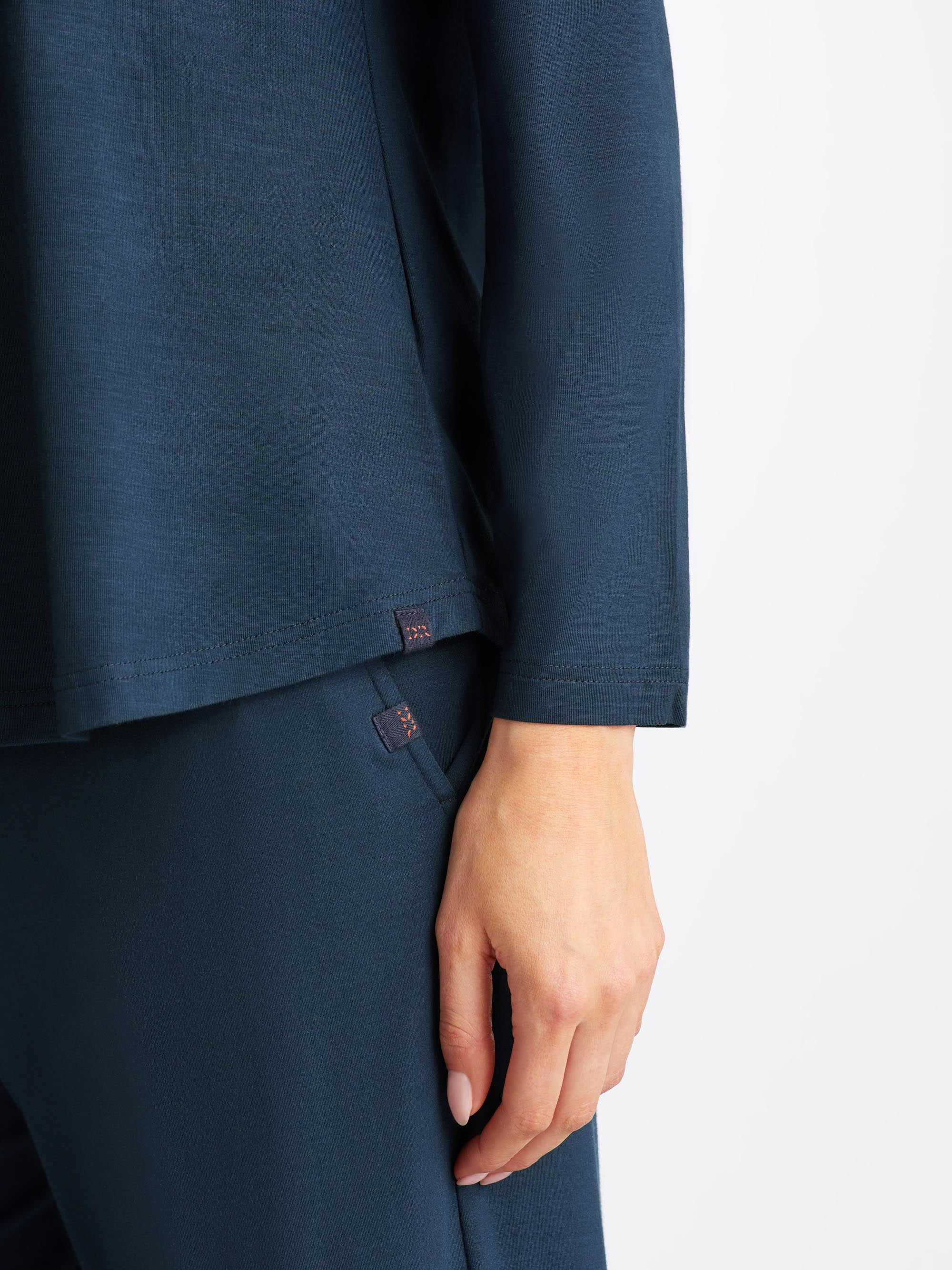 Women's Long Sleeve T-Shirt Lara Micro Modal Stretch Navy - 7