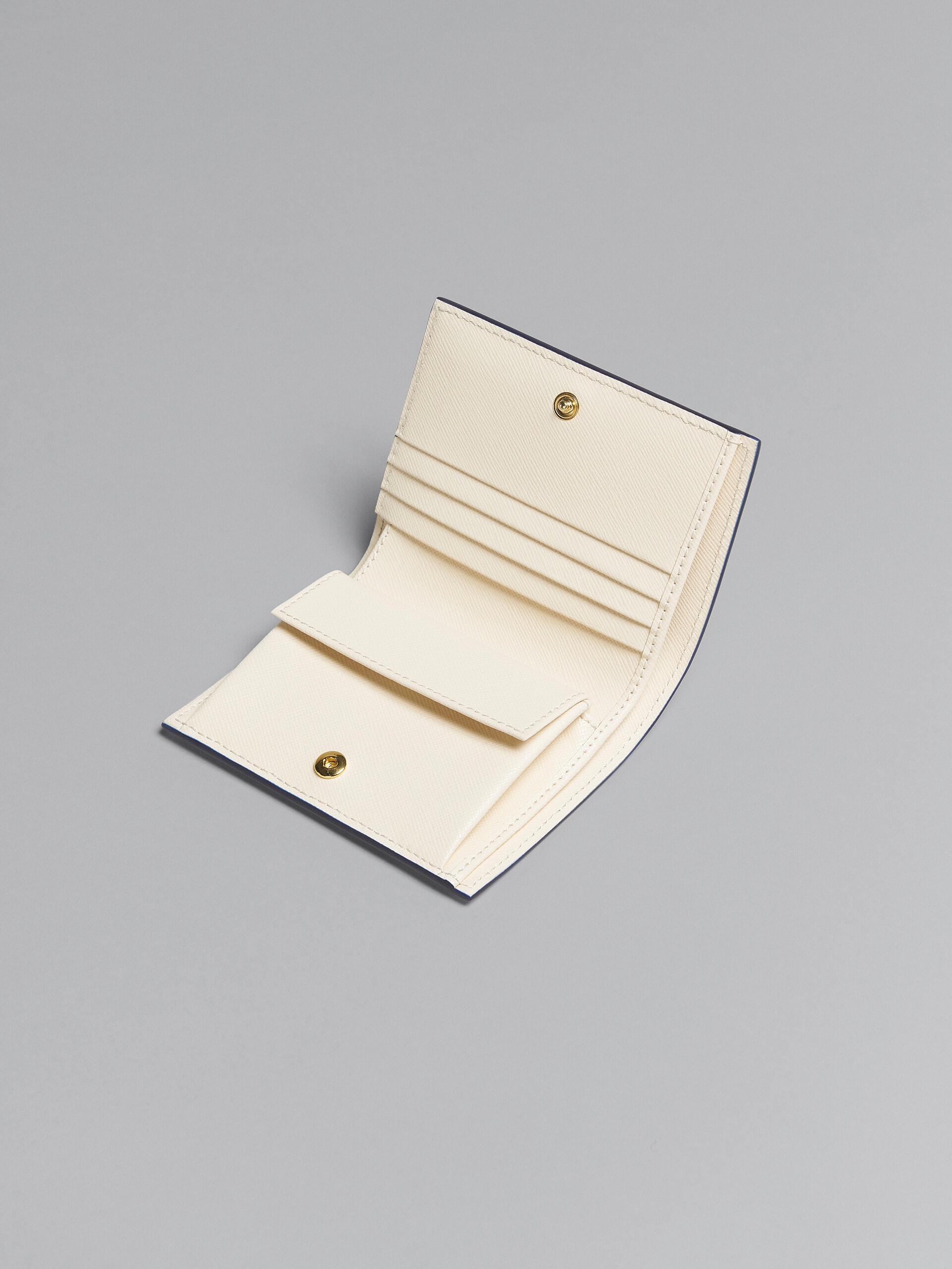 WHITE SAFFIANO LEATHER BI-FOLD WALLET - 5