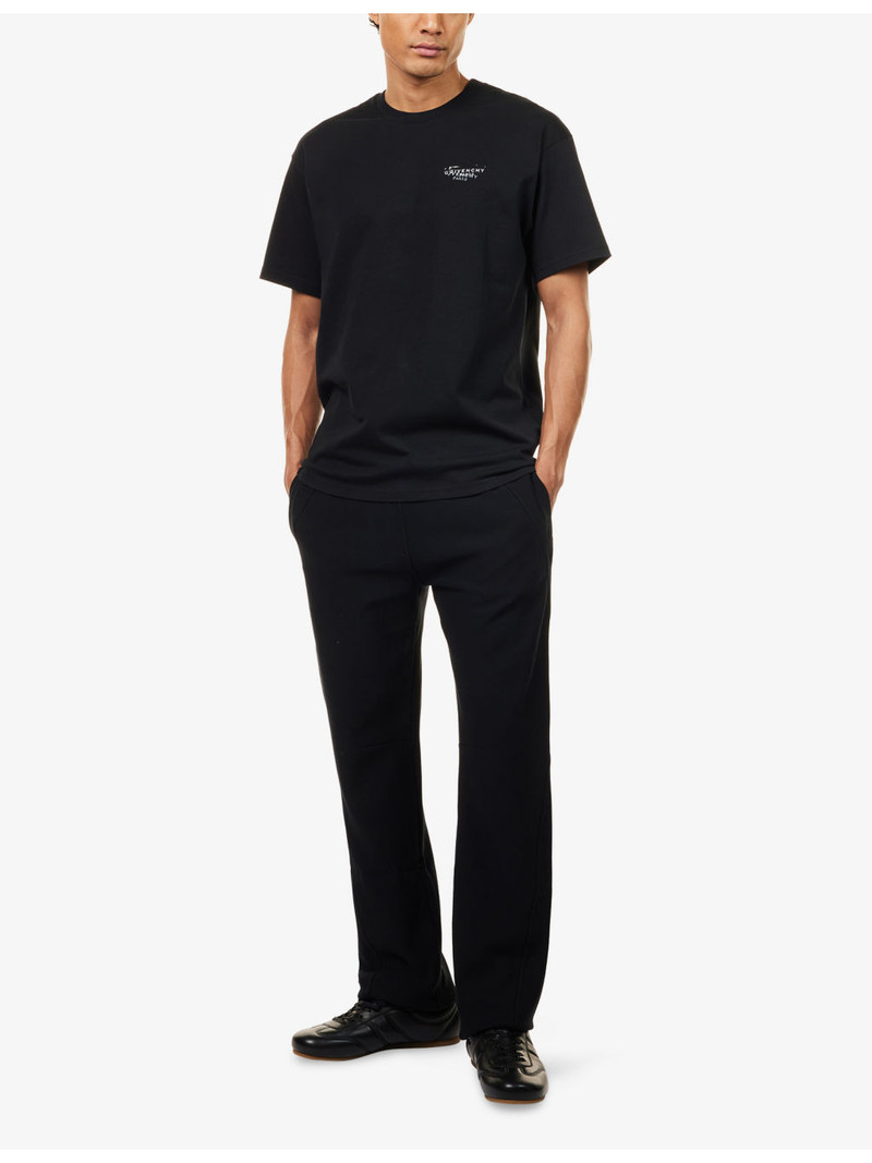 Givenchy Brand-Embroidery Straight-Leg Cotton-Jersey Jogging Bottoms outlook
