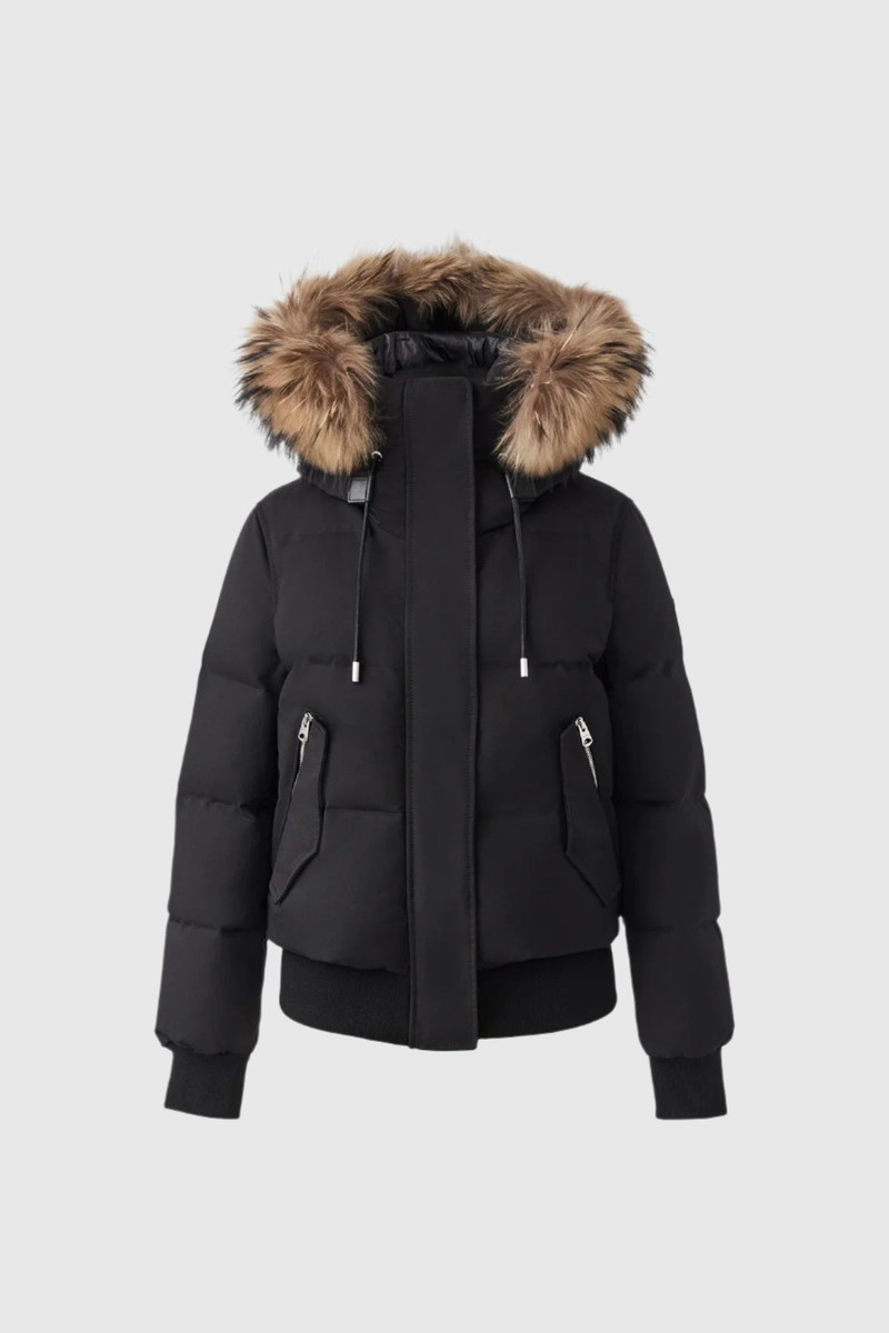 NEFI-F down jacket with removable fur trimmed hood 1