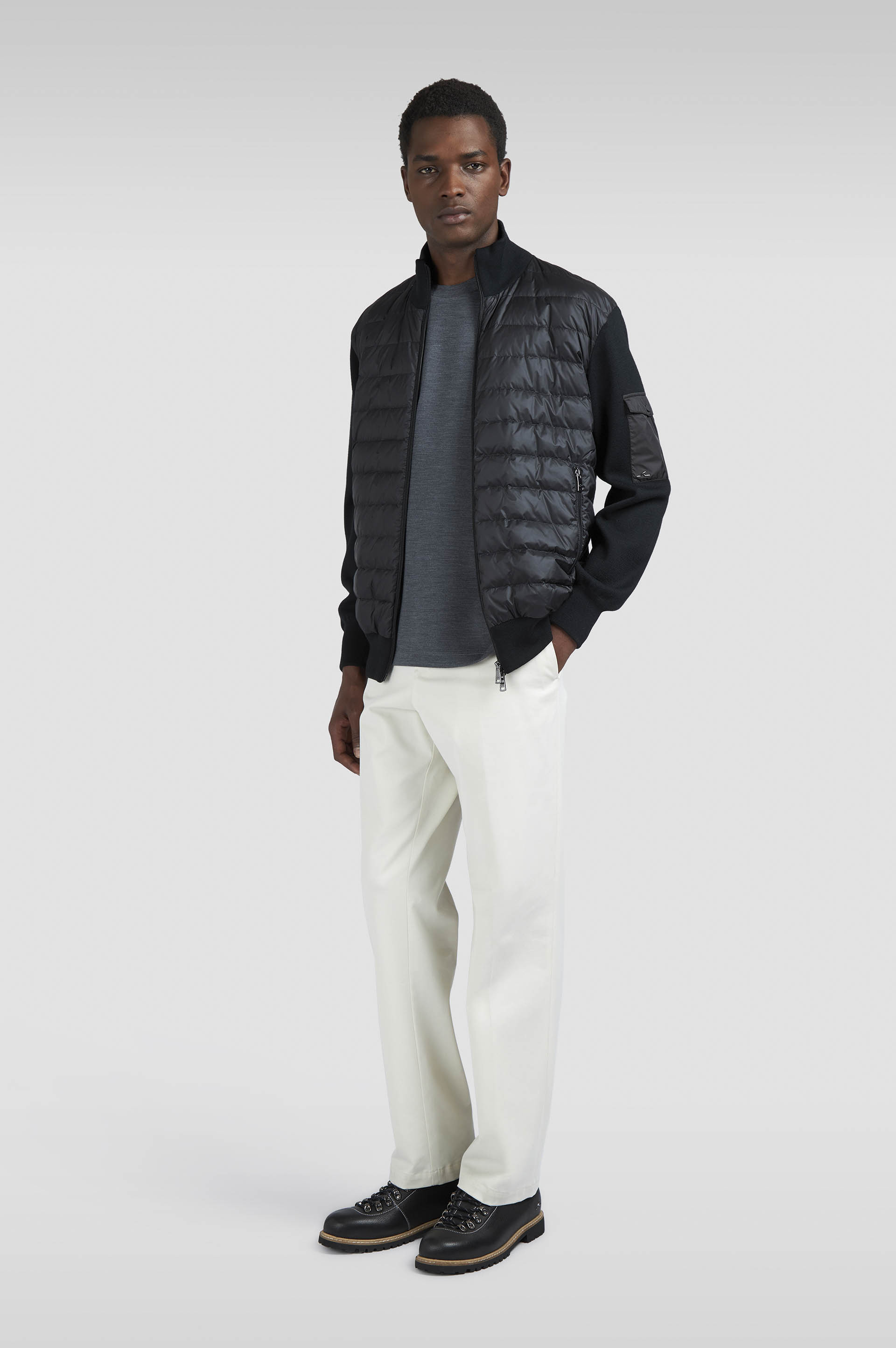 ULTRALIGHT HYBRID ZIP-UP SWEATER IN TECH WOOL - 2