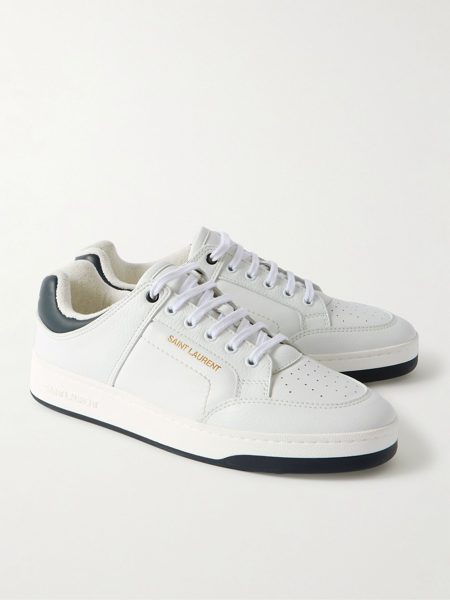 SL/61 Perforated Leather Sneakers White - 4
