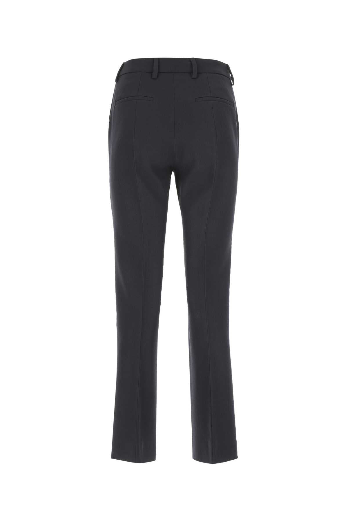 Prada Women Midnight Blue Wool Cigarette Pant - 2