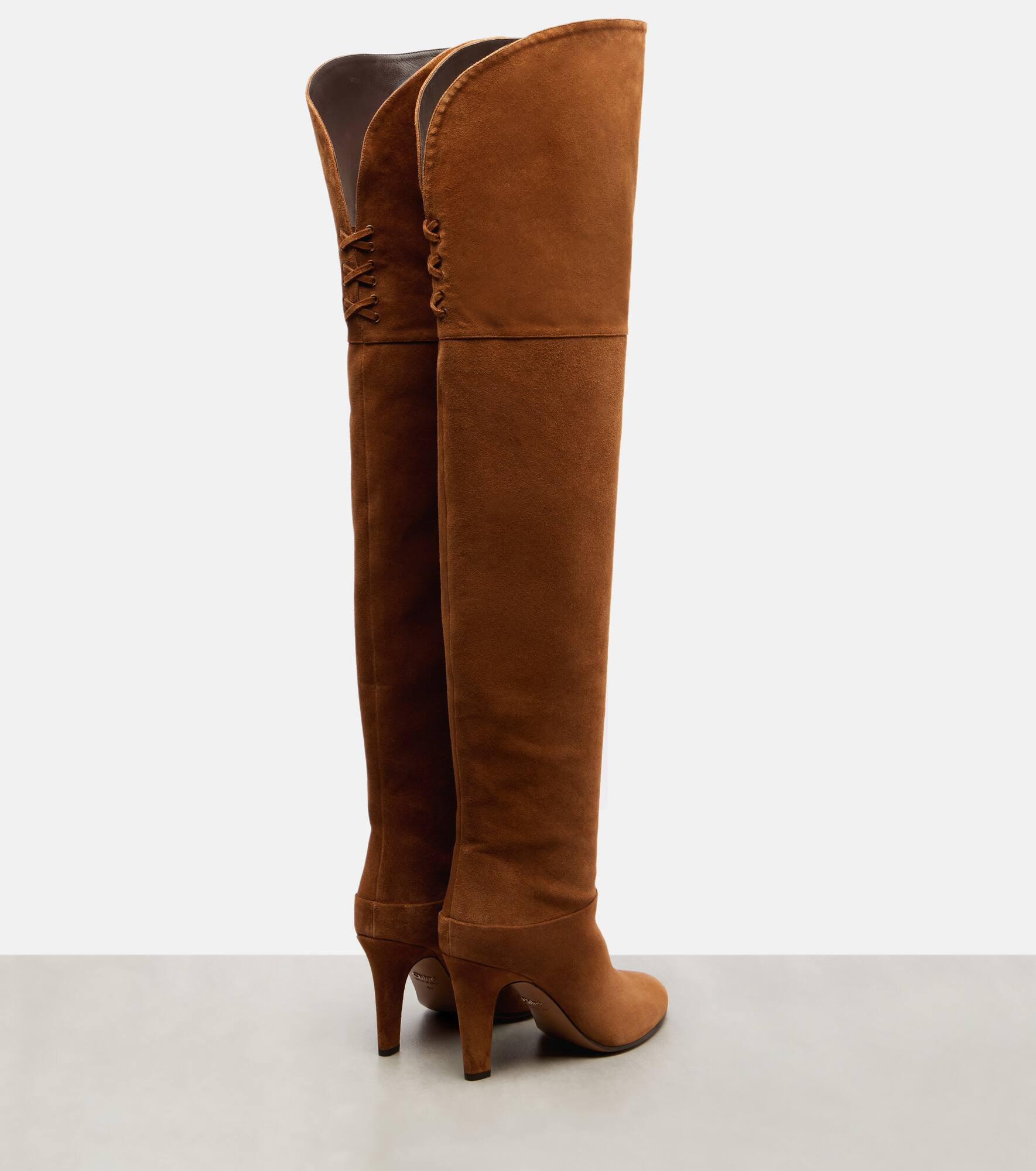 Eve 85 embellished suede over-the-knee boots - 2