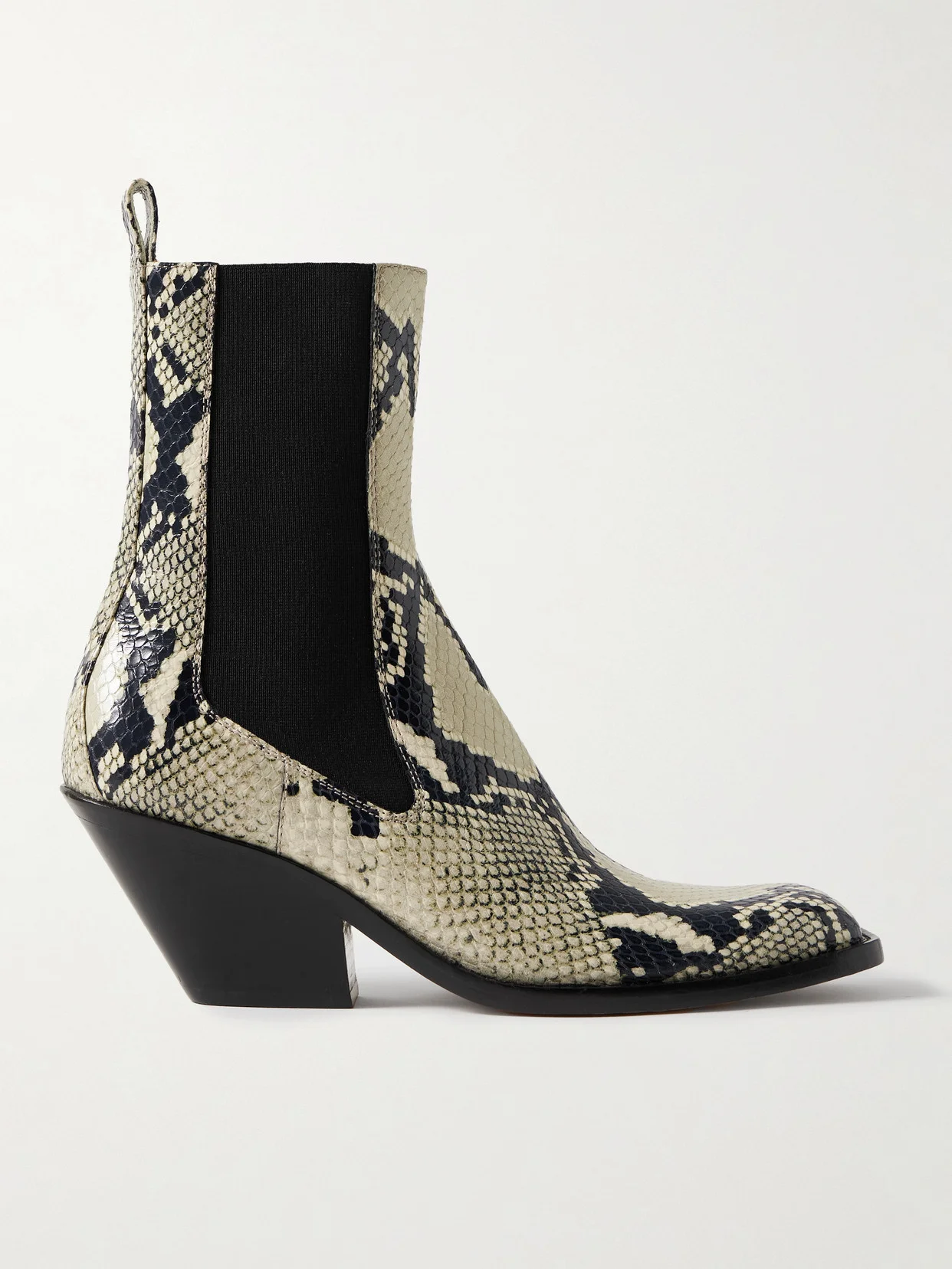 Austin Snake-effect Leather Ankle Boots - 1