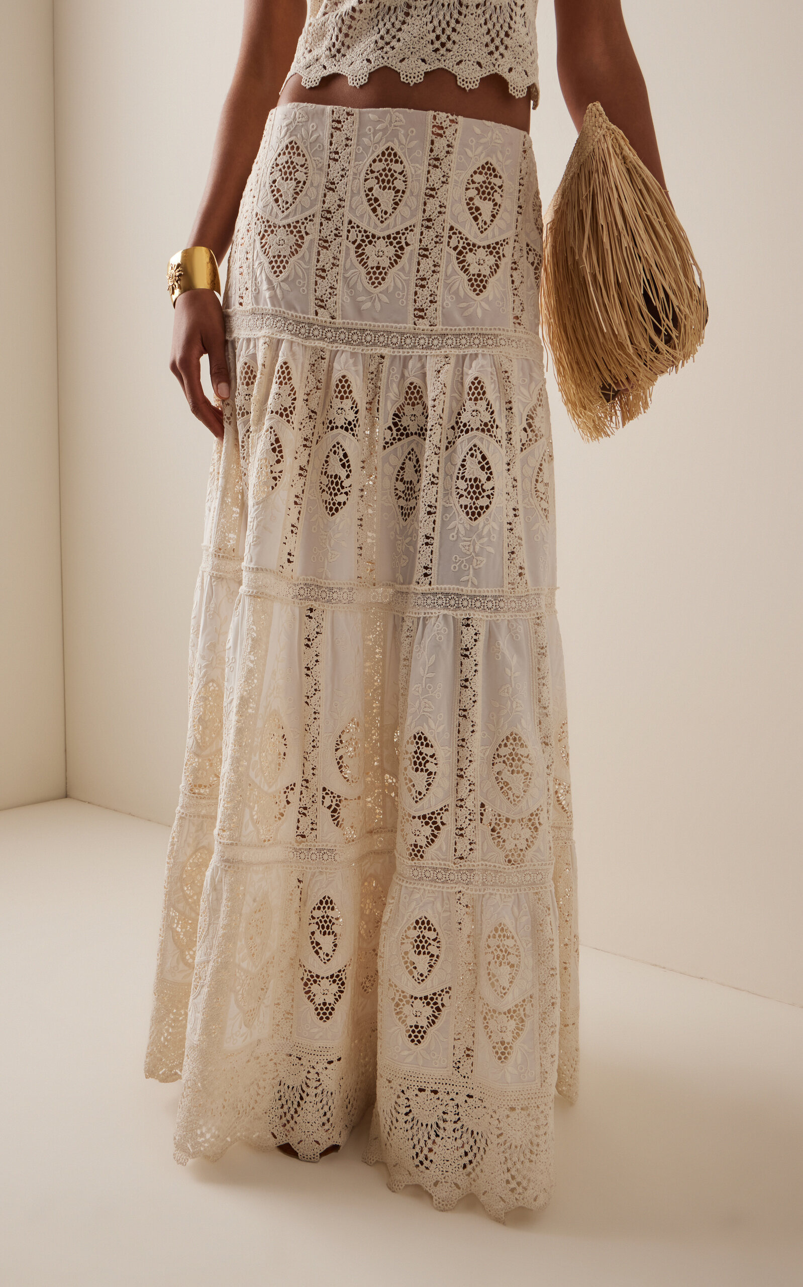 Highlighted Fields Maxi Skirt ivory - 3