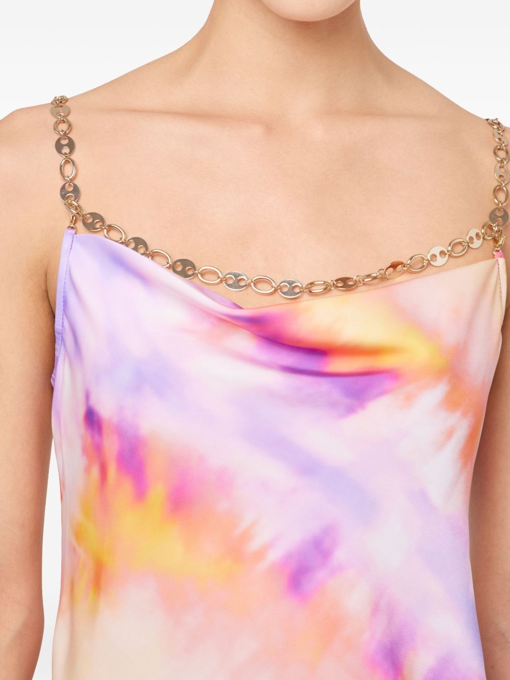 printed satin maxi dress - 5